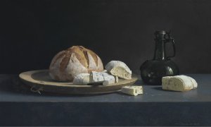 Stilleven met brood en fles uit Lübeck, D