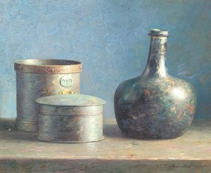 最新館藏 > Stilleven met fles en maatbeker kopen?