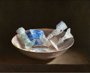 Antiek glas in Ming schaal 