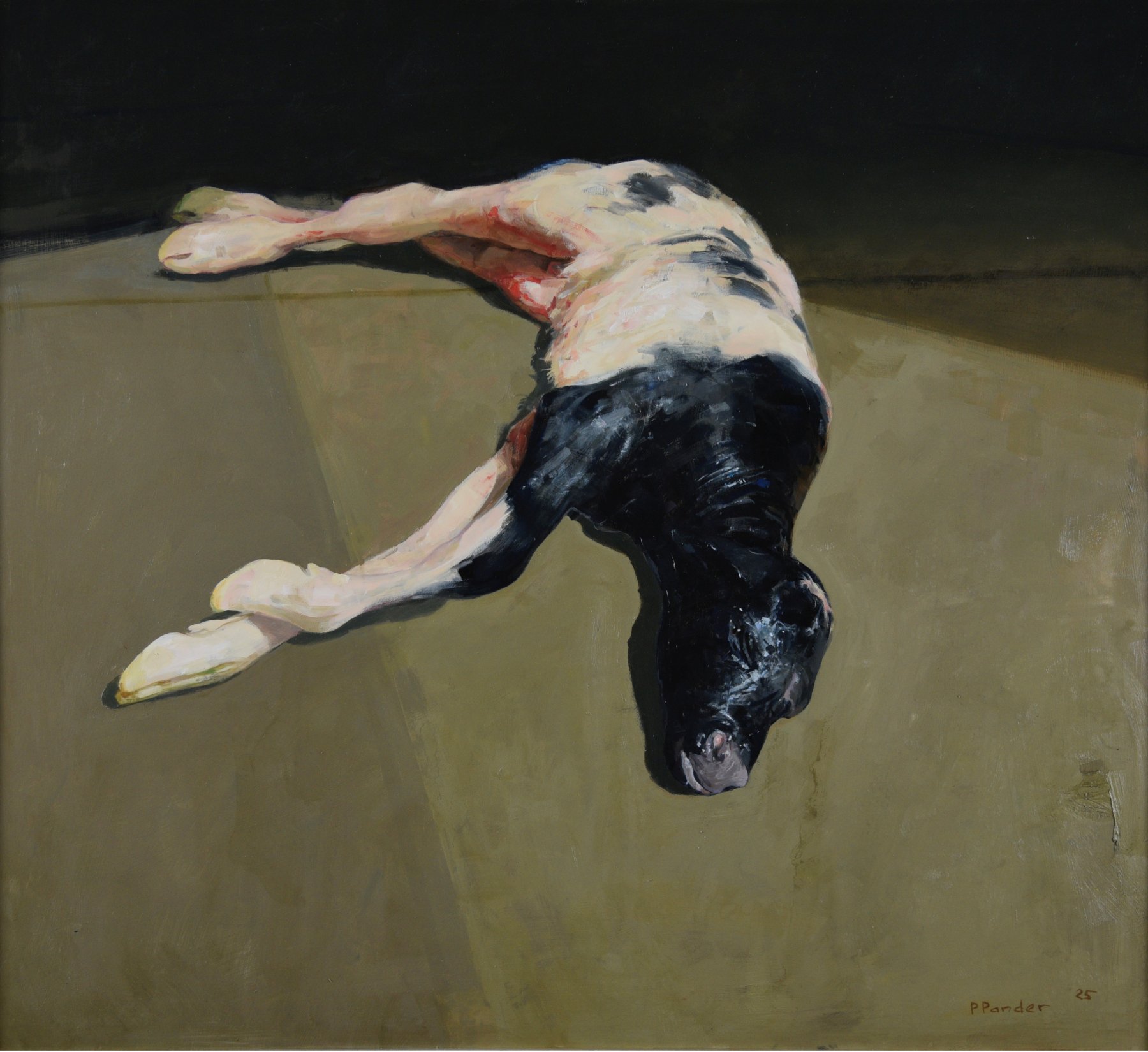 Oil on panel: Pasgeboren kalf van Pieter Pander kopen? Kunst Pasgeboren kalf van Pieter Pander kopen?