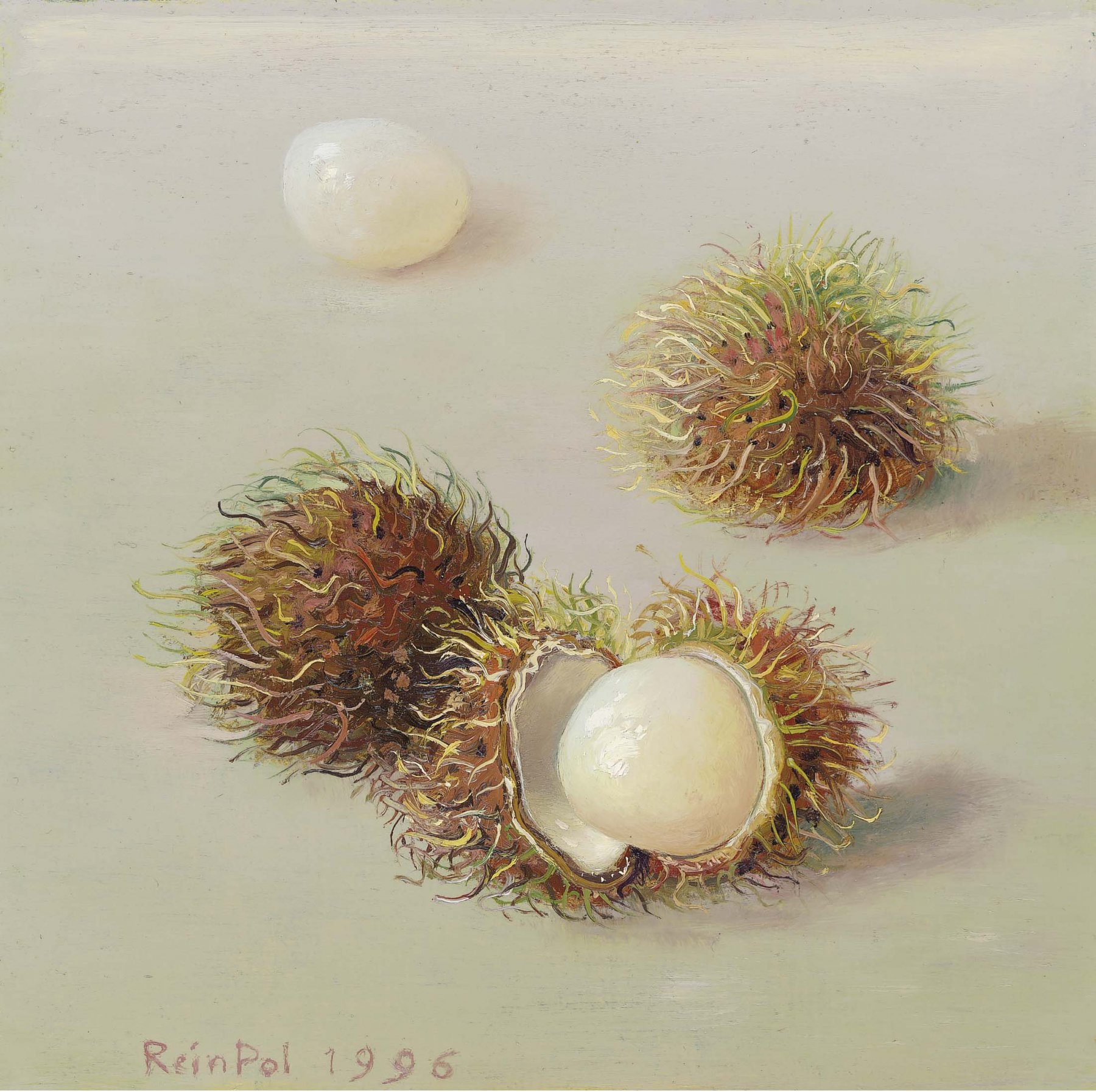Olieverf op paneel: Ramboetan van Rein Pol kopen? Kunst Ramboetan van Rein Pol kopen?