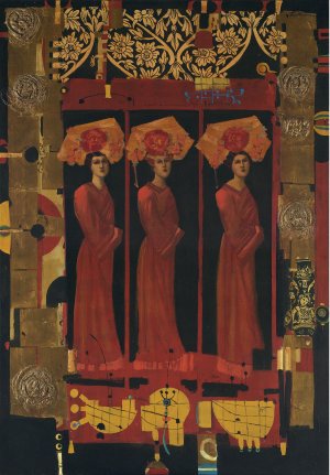 Collectie van Herk > Ton Mertens/ Mandchou (drie vrouwen in rode gewaden) kopen?