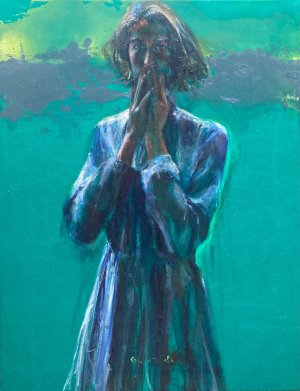 Sam Drukker > Vrouw in blauwe jurk kopen?